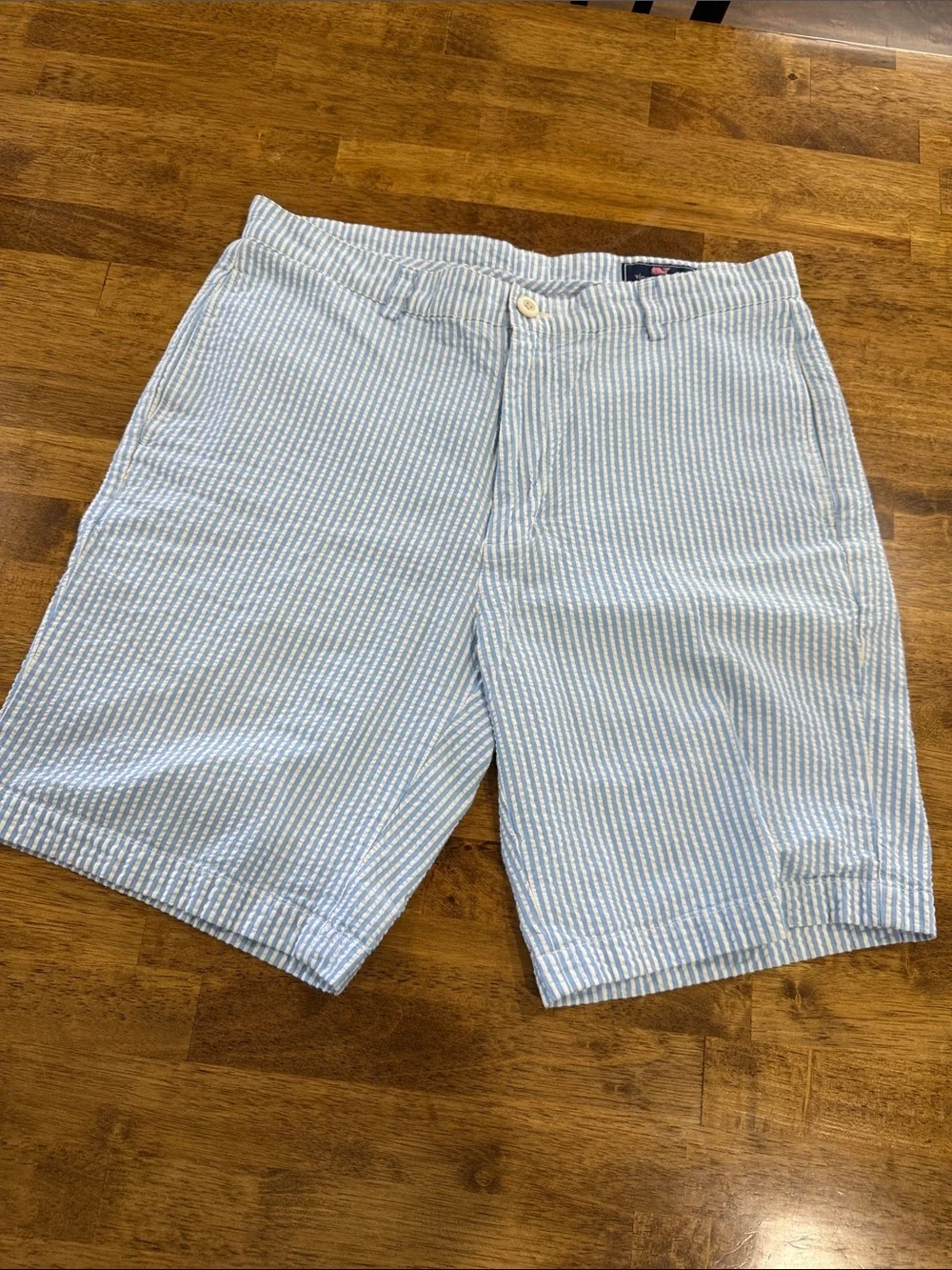Vineyard Vines Light Blue and White Seersucker Men's Shorts